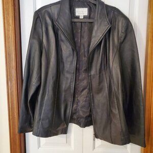 Womens black XL Genuine leather jacket